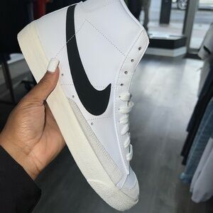 Nike White and Black High-Top Sneakers